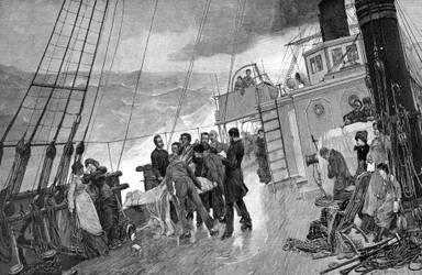 Begravning till sjöss. 1890