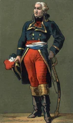 General Dumouriez. Charles Francois du Perier, dit du Perier du Mourier sedan Dumouriez General francais (1739-1823). Kromolitografi av 1800-talet