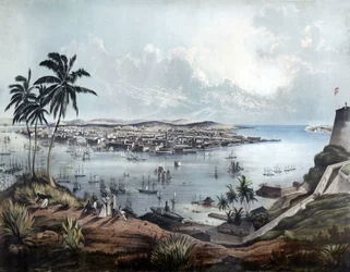 Översikt över Havanna (Havana, Kuba) 1850.
