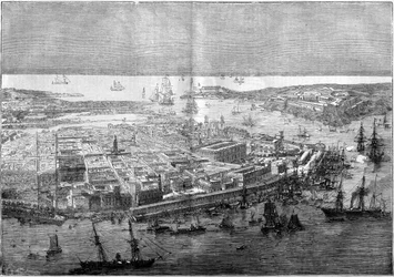 Översikt över Havanna 1862 - apparat från den franska divisionen under befäl av konteramiral Jurien de la Gravière.