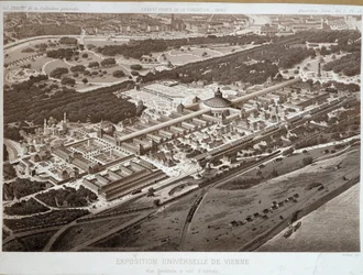 Översikt över världsutställningen 1873 i Wien.