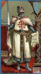 Gottfrid av Bouillon (1061-1100), hertig av Nedre Lothringen och Jerusalems förste kristne härskare efter det första korståget (1096-1099).