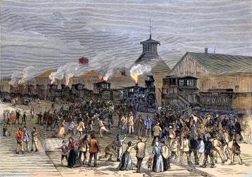 Stor järnvägsstrejk 1877, blockad av motorer i Martinsburg, West Virginia