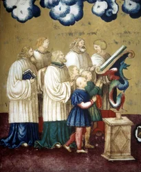 Gregoriansk sång från 1400-talet. Kyrka av Incoronata av Lodi