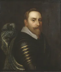 Gustave II Adolphe, dit le Grand ou le lion du Nord - Porträtt av kung Gustav II Adolf av Sverige (1594-1632), Anonym . Olja på duk. Mått: 76x64 cm. Nationalmuseum Stockholm