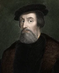 HERNANDO (Hernan) CORTES (Cortez) (1485-1547) Engelsk erövrare av Mexiko - gravyr - 1800-talet