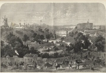 Hamburg - Tyskland - Trädgårdsutställningen 1869 - Hamburg - parken vid den Internationella trädgårdsutställningen