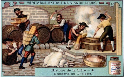 Ölets historia: bryggeri på 1700-talet - Liebig-reklamdekal