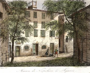 Napoleons hus i Ajaccio - Färgstick 1800-tal