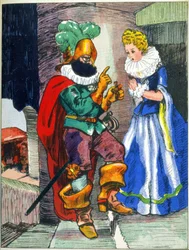 Illustration till Blue Beard Tales av Perrault, tidigt 1900-tal (tryck)