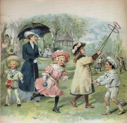 Illustration i "La jour de Ginette et Raymond", början av 1900-talet.