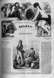 Illustration av "Vendetta", roman av Honore de Balzac (1799-1850).