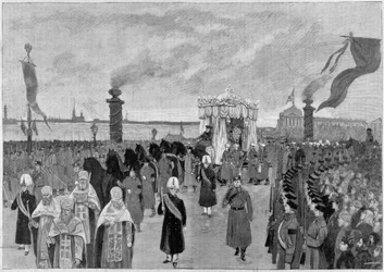Illustration av tsar Alexander III:s begravning 1894.
