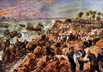 Italiensk-turkiska kriget (Italo Turca) (1911-1912): Avskiljande av italienska trupper och slaget vid Benghazi (Bengasi, Libyen) den 11 oktober