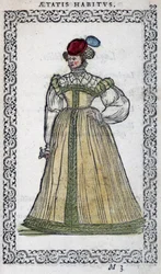 Italiensk kvinna - i "" Habits et effigies"" av Jean Sulperius