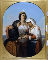 Italien är värd för Venedig och Rom (1860) anonym målning Museo del Risorgimento Milano