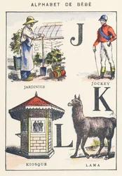 J K L: trädgårdsmästare, jockey, kiosk, lama