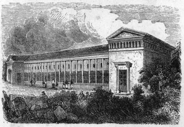 Jardin des Plantes i Paris 1861: loge av rovdjur.