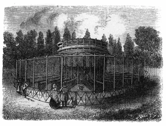Jardin des Plantes i Paris 1861: fasanderi.