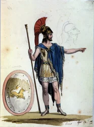 Jason karaktär. För operan Medee av Luigi Cherubini (1760-1842) för en föreställning på La Scala (Milano, Italien) 1822-1823.