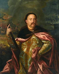Jean III Sobieski - Porträtt av Johannes III Sobieski (1629-1696), kung av Polen och storhertig av Litauen - Anonym - Sista kvartalet av 1600-talet. - Olja på duk - 128x108,5 - Wilanow Palace Museum