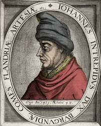 John the Fearless - Porträtt av John Without Fear, hertig av Bourgogne (Johannes I av Bourgogne) (1371-1419) - gravyr från 1600-talet
