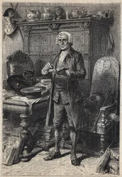 Jonathan Oldenbuck (eller Aldinbbuck) - 1800-talsillustration till romanen "The Antiquary" av Walter Scott (1771-1832)