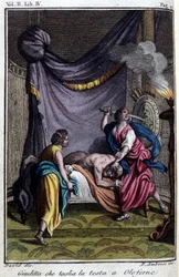 Judith skär av Holofernes huvud.