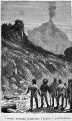 Jules Verne: Den mystiska ön. 1800-talsillustration.