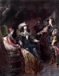 LOUIS XIII, kung av Frankrike med Henri Coiffier de Ruze d