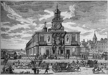 La Samaritaine, vattenpump belägen på bron Ny gravyr från 1600-talet. Gravyr i "" Nature. Journal of science och dess tillämpningar på konst och industri.