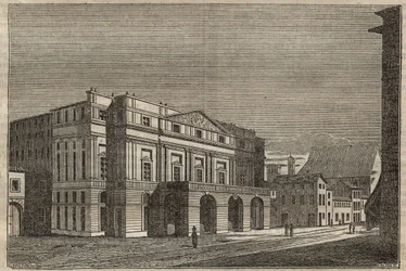 La Scala i Milano - Utsikt över teatern La Scala i Milano, Italien - (Teatro alla Scala Milan) - 1837