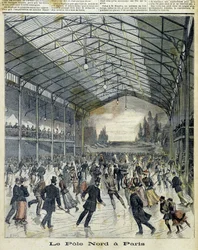 Nordpolen i Paris: Parisare åker skridskor - i "" Le Petite Journal", nov. 1892