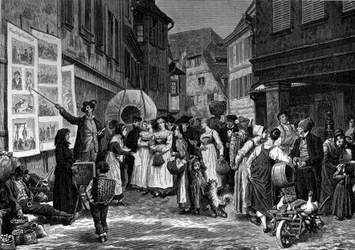 Den lamtesångare i Alsace. Gravyr i "The Journal of Youth"