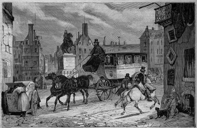 Les Omnibus de Paris på 1800-talet: trycicle - gravyr från 1892