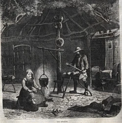 Les sabotiers. gravyr 1800-talet