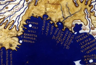 Ligurien. Atlasmanuskript från 1400-talets Berlinghieri.