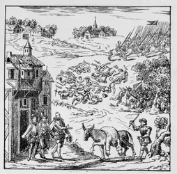 Ludvig I av Bourbon, prins av Conde (Bourbon-Conde) (1530-1569) dödades i strid och hans kropp, sattes på en anesse, fördes till Jarnac, exponerades för hela arméns åsyn och såldes sedan till hertigen av Longueville, hans svåger som lät honom carr