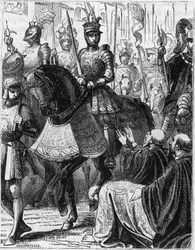 Ludvig XII (1462-1516) går in i Genes (Italien).