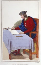 Ludvig XII (1462 -1515), kung av Frankrike, gravyr från 1830