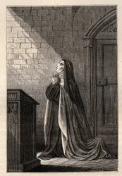 Madame Acarie (1566-1618), känd som Marie av Inkarnationen - Barbe Jeanne Avrillot Acarie. Gravyr i "Frankrikes berömda kvinnor" av Oscar Havard - 1886