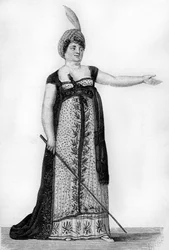 Mademoiselle Maillard som operans Armide av Christoph Willibald Gluck (1714-1787). 1800-tals avure.