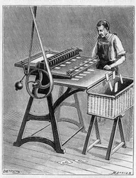 Skapa kort att spela med gamla metoder. Decoupage av spelkort. Gravyr från 1893.