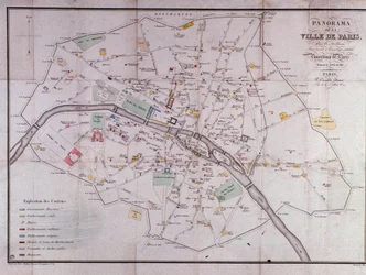 Karta över staden Paris 1840.