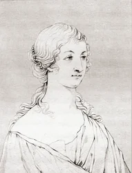 Marie-Madeleine Pioche de La Vergne, grevinnan av La Fayette, ca 1634–1693, från The Historic Gallery of Portraits and Paintings, publicerad 1808.