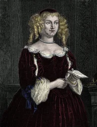 Marie de Rabutin-Chantal (Rabutin Chantal), markisin av Sevigne känd som Madame de Sevigne (1626-1696). Gravyr från 1862 i "" Världens drottningar"" av våra första författare. Bok utgiven under ledning av J. G. D. ARMENGAUD.