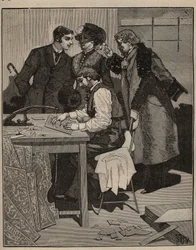Marquetry: intarsia har jobbet. Gravyr från 1885 i "" Les arts et metiers illustres"" av Adolphe BITARD.