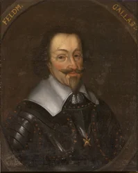 Matthias Gallas, greve av Campo och hertig av Lucera, österrikisk general - Porträtt av Matthias Gallas (1584-1647), greve av Campo, hertig av Lucera, Anonym Olja på duk. Mått: 65x55 cm. Nationalmuseum Stockholm