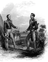 Möte mellan Jose San Martin och Simon Bolivar