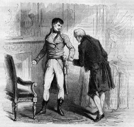 Möte mellan den italienske kompositören Niccolo Vito Piccinni (1728-1800) och den förste konsulen Bonaparte (Napoleon 1:a